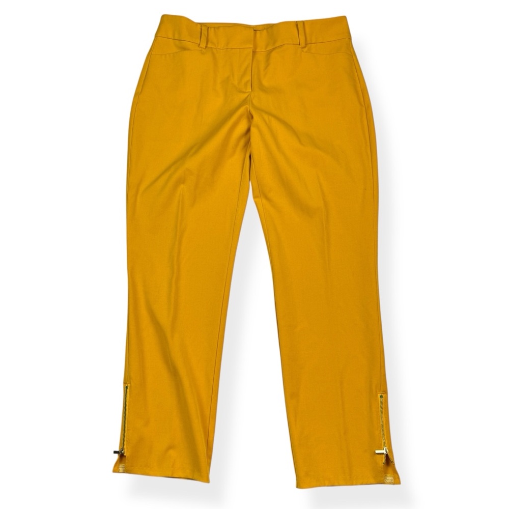 7th Avenue Design Studio NY&C Dress Pants Womens 10 Sunflower Yellow Ankle Zip